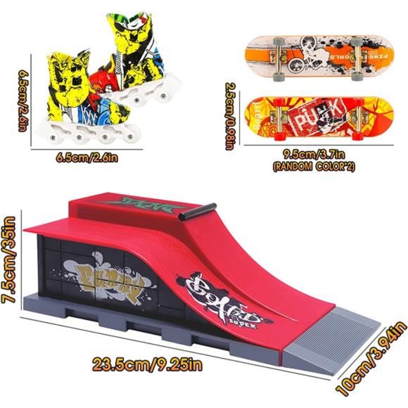 Finger Skateboards, Mini Finger Toy Skateboard Park Ramp Kit Fingerboard - Picture 4 of 5